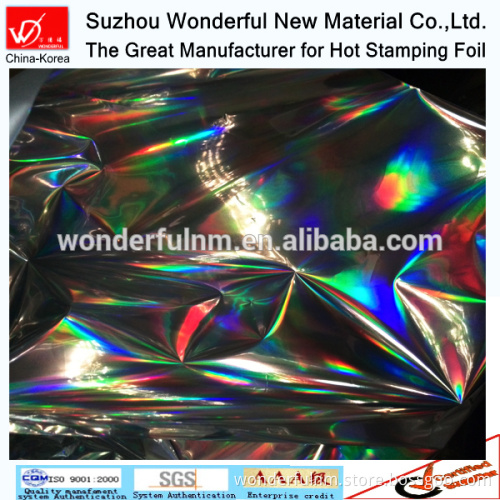 Silver holographic heat transfer foil for textile & leather
